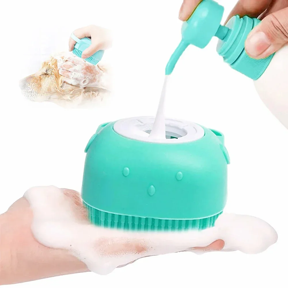 

2023 New Pet Bathing Brush Soft Silicone Massager Shower Gel Bathing Brush Clean Tools Comb Dog Cat Cleaning Grooming Supplies