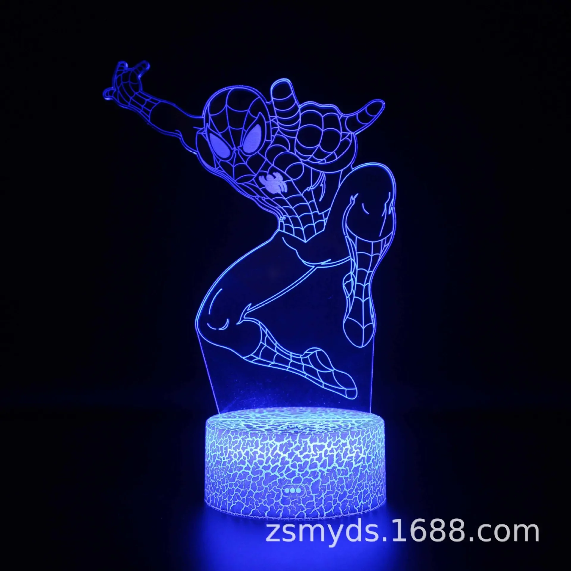 

3D настольная лампа из мультфильма Disney, мультяшный аниме Spidermans, светодиодный креативный подарок, визуальный стерео сенсорный Красочный ночник, искусственная кожа, украшение на день рождения