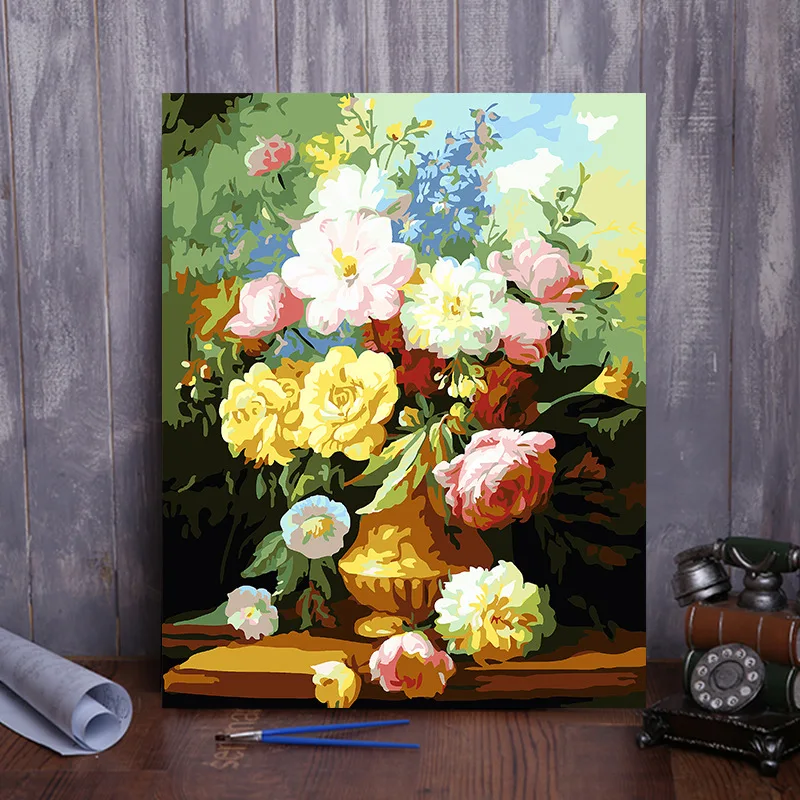 

3878Ann-Tulip diy digital oil painting oil painting acrylic flower painting explosion hand-filled landscape painting