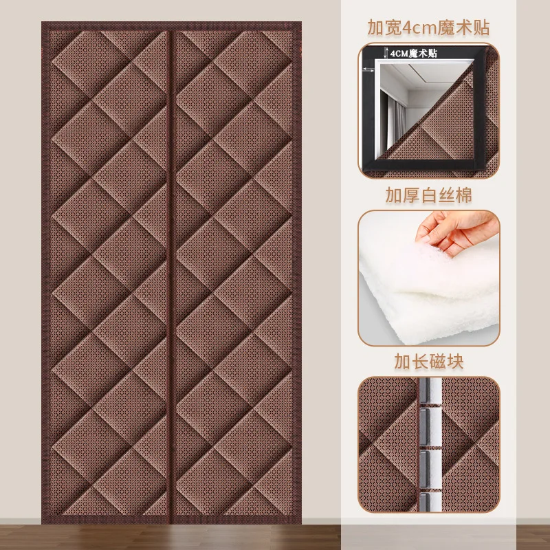 

Зимняя магнитная толстая дверная занавеска, ветрозащитная, холодостойкая, изолированная оксфордская ширма, автоматическое закрытие, термоперегородка, дверные проемы, шторы