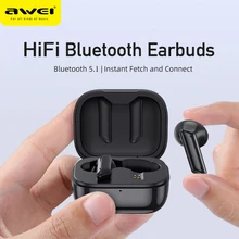 Awei T36 HiFi Auricular inalámbrico TWS portátil Bluetooth V5.1 Mini deporte auriculares inalámbricos Macaron Colors Tipo-C con micrófono Auriculares intrauditivos Control táctil para teléfono