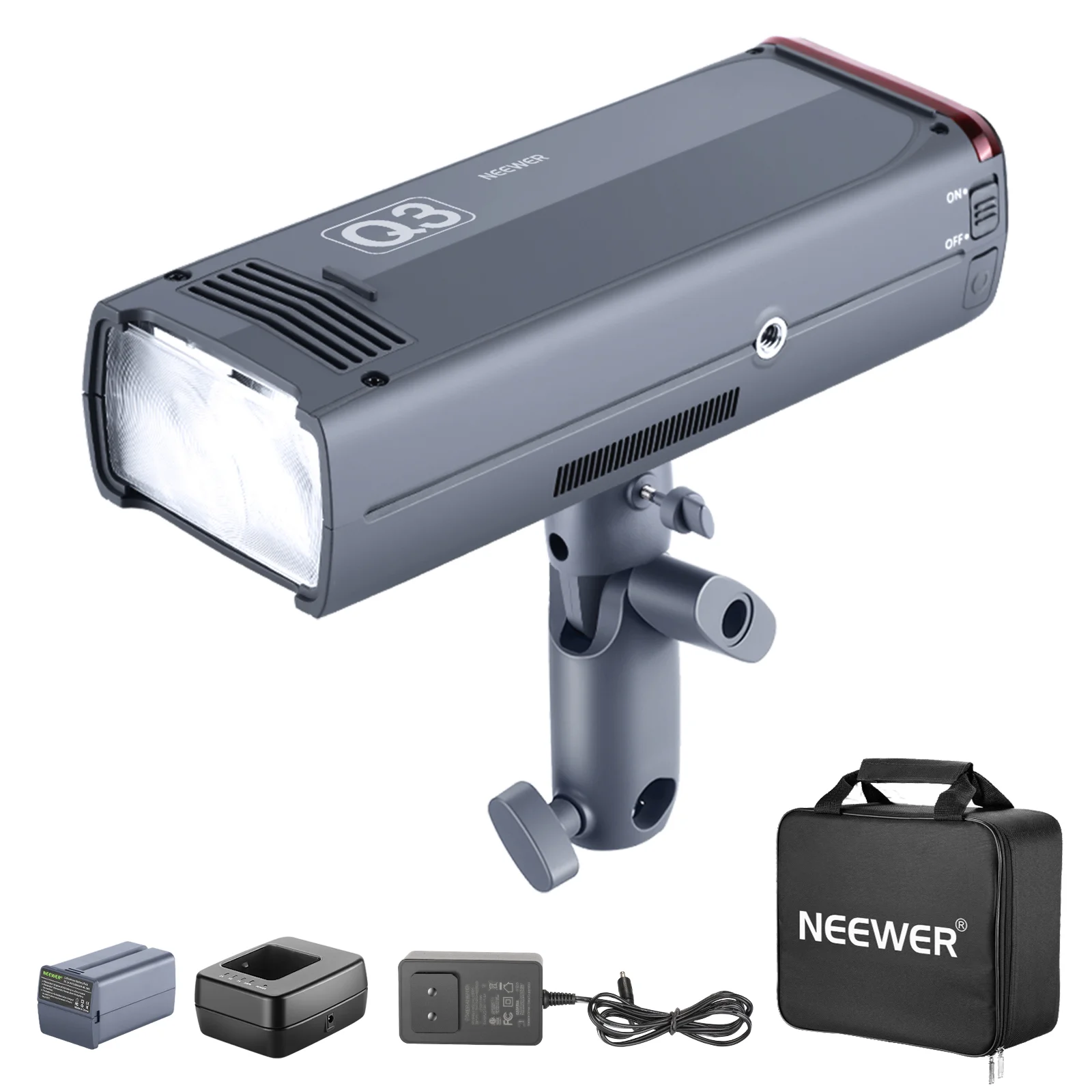 

Neewer Q3 200Ws 2.4G TTL Flash Strobe 1/8000 HSS Cordless Monolight with 3200mAh Lithium Battery to Cover 500 Full Power Shots
