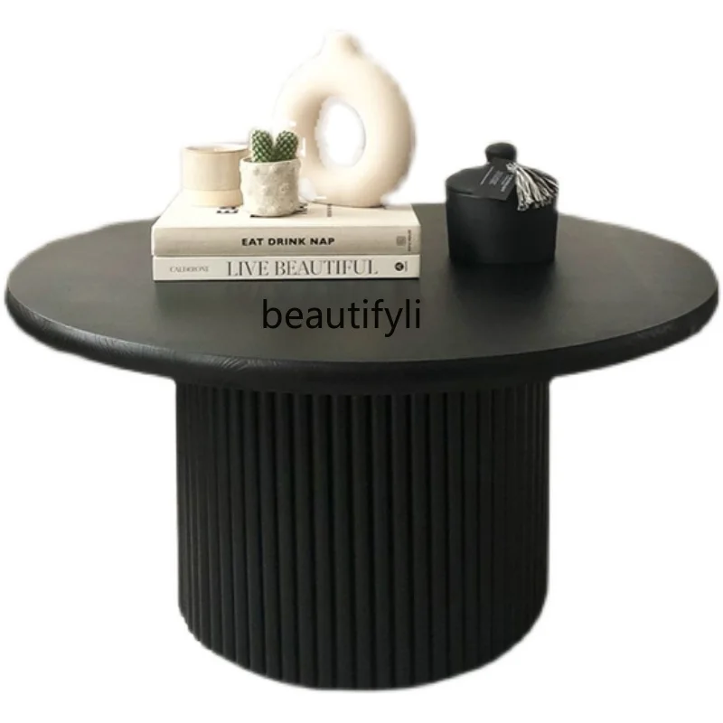 

HJ Simple round Cylindrical Slot Broaching White Tea Table