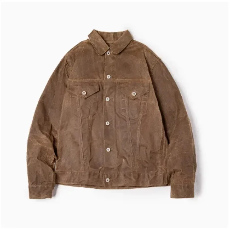 Американская ретро холщовая масляная восковая куртка Yellowstone Amikaji облегающая