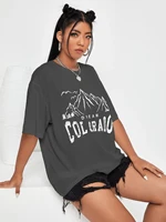 tops plus mountain letter graphic tee