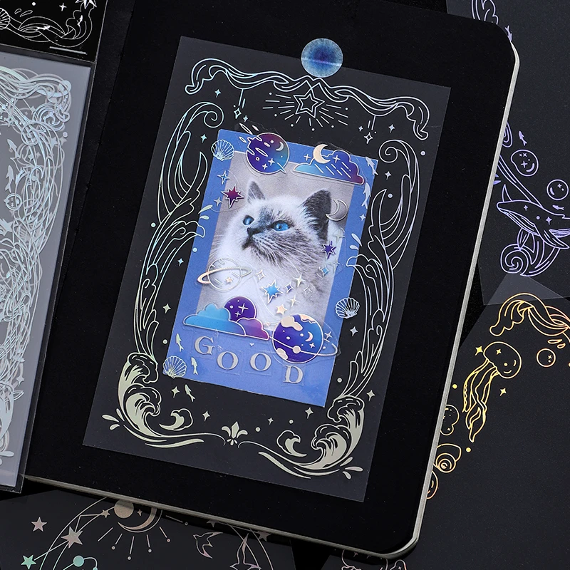 Оригинальная Лазерная рамка 8 листов журнал планировщик наклейка для домашних