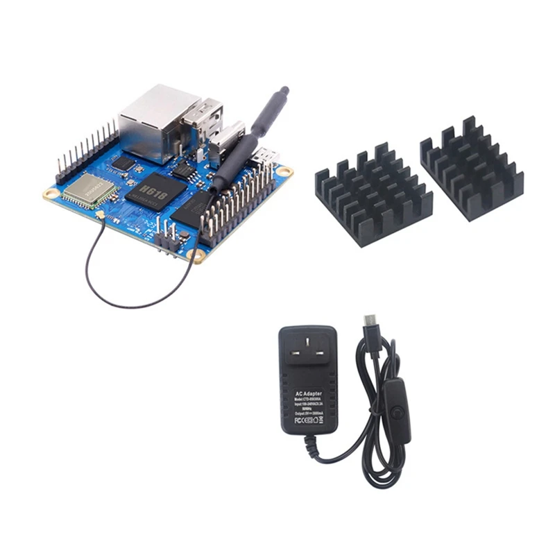 Для Orange Pi Zero3 макетная плата RAM H618 Wifi5 + BT5 Gigabit LAN для Android12 Debian12 с радиатором