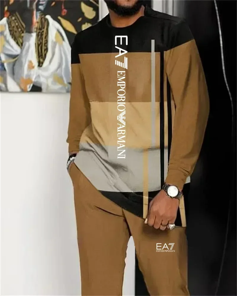 Мужской брючный костюм с длинными рукавами летняя роскошная мужская модная