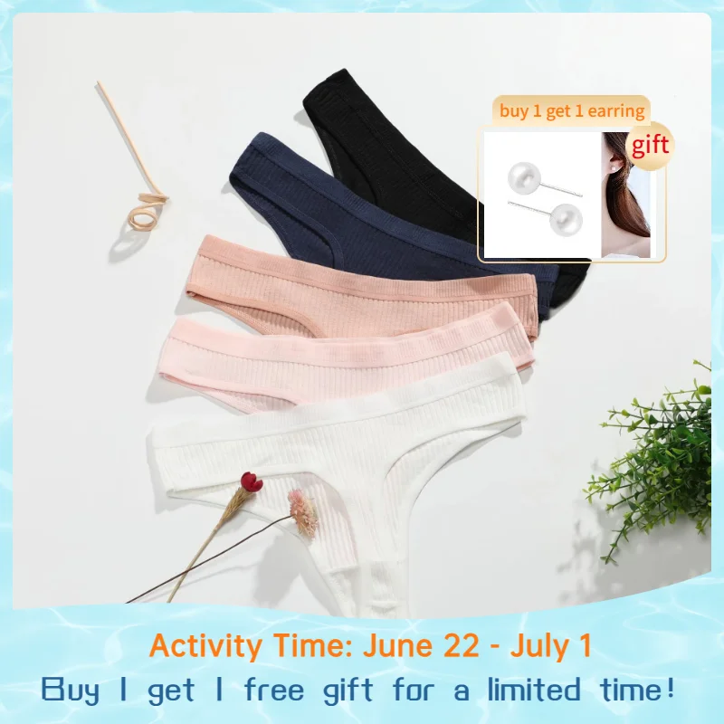 

Женские хлопковые стринги с заниженной талией, Т-образное нижнее белье, Размеры M-XXL