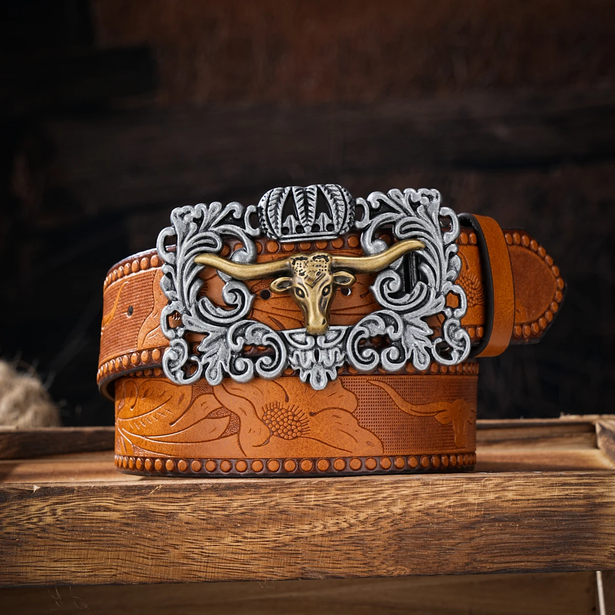 Ремни Унисекс В Западном Ковбойском Стиле Винтажный Ремень Из Искусственной