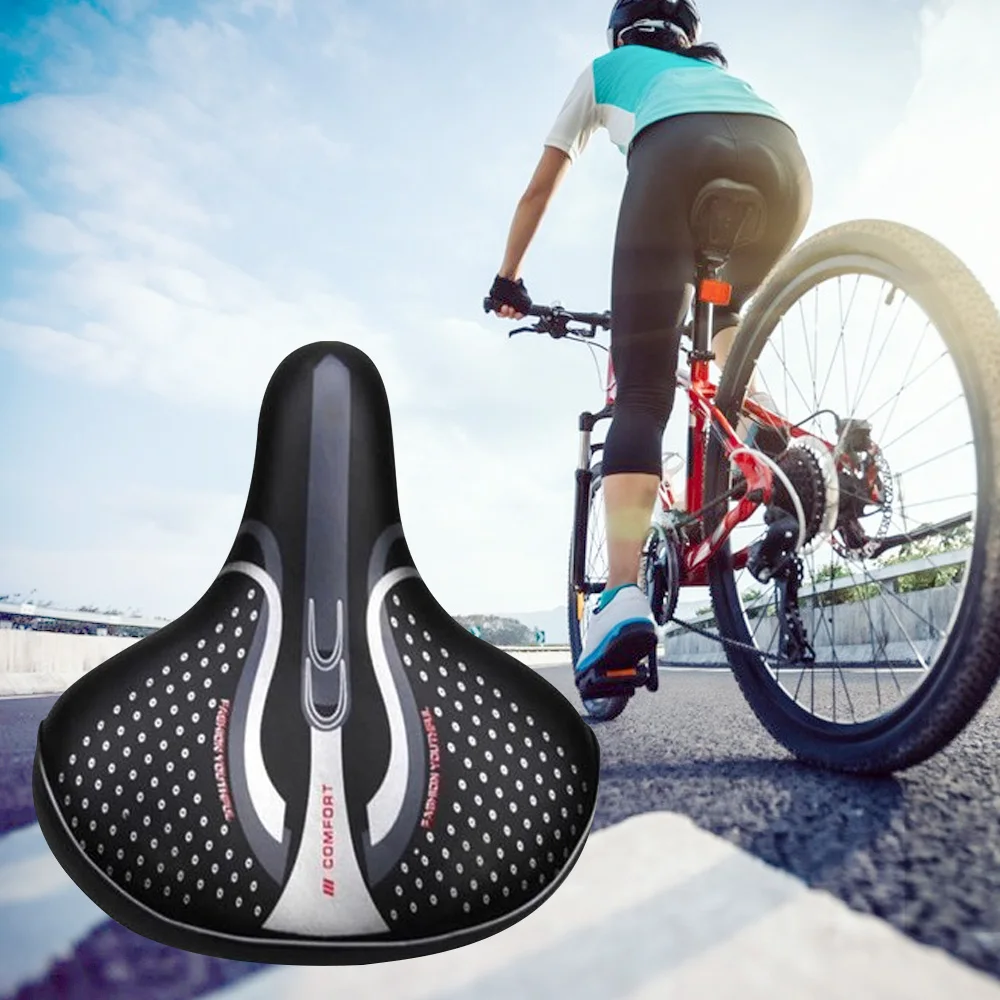 

Bicycle Saddle Extra Wide Big Bum Bike Seat Soft Comfortable Shock Absorbing Mountain Road Cycling Cushion For Electric Scooter