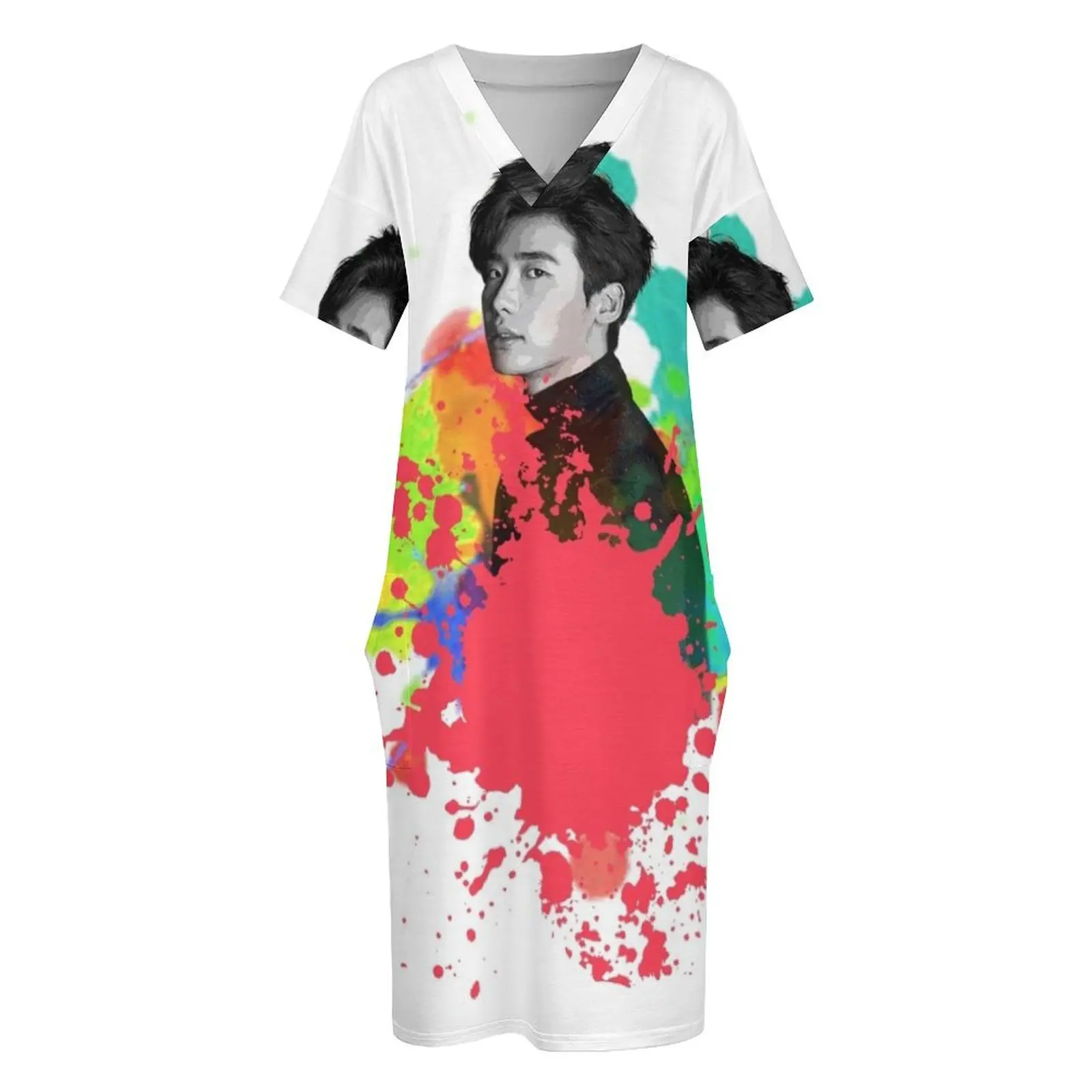 Lee Jong-Suk Jongsuk Jong Suk Oppa Свободное карманное платье свадебное для гостей на день