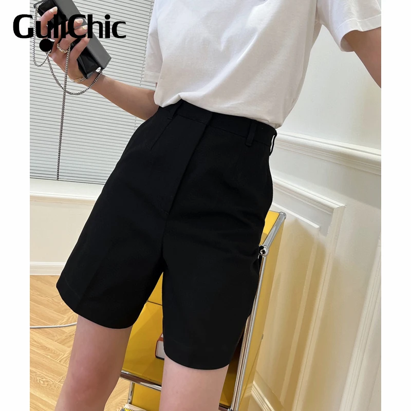 

Женские джинсовые шорты до колен GuliChic 5,20, модные женские джинсовые шорты с завышенной талией и шнуровкой