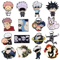 jujutsu kaisen enamel pin brooch cute anime metal badges lapel pins for backpacks brooches fashion jewelry accessories gifts
