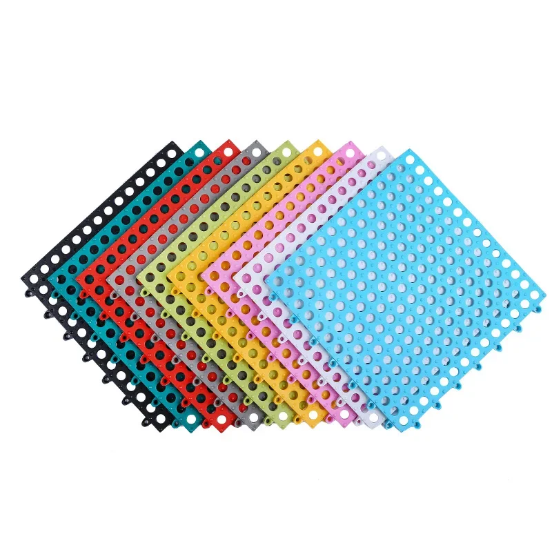 

Cuttable Plain Floor 30 Waterproof Pads X 6pc Shower Non-slip Hollow Mats Stitching Splicing 30cm/piece Bathroom Plaid Roll