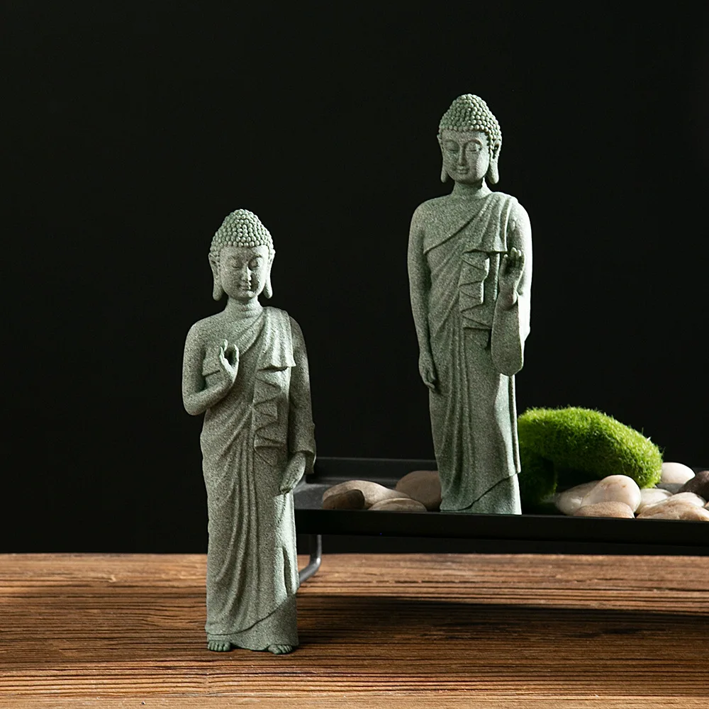 

Home Decoration Buddha Figurine Religious Style Interior Cabinet Ornament Desktop Accessories Buddhist Mood Miniature Crafts