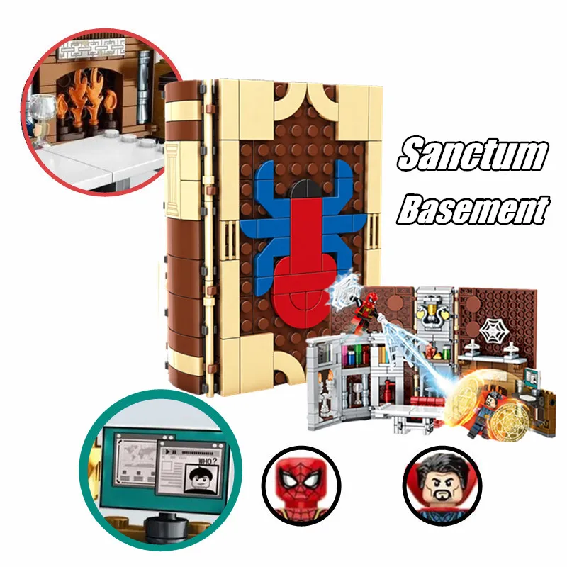 

Disney Doctor Strange Sanctum Basement Marvel Spiderman Peter Parker Avengers Toy Figures Model Building Block Brick Kid