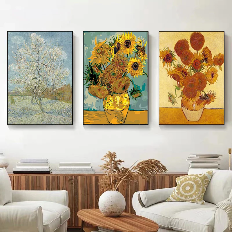 Картина маслом Ван Гога известный художник холст постер с принтом цветов