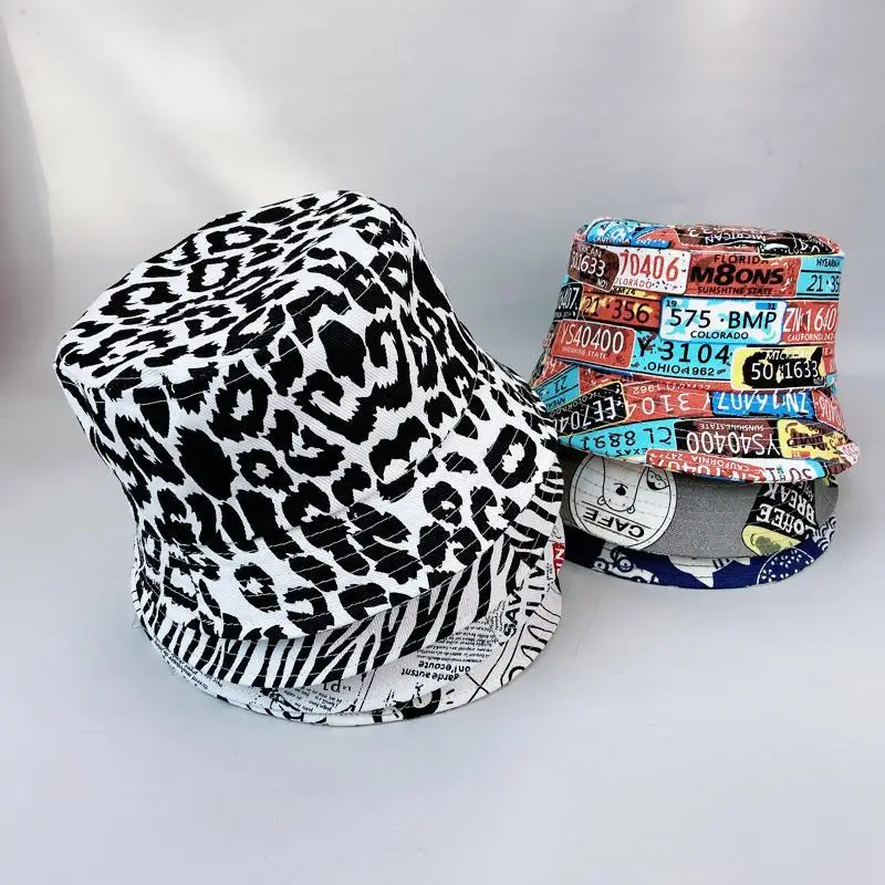 Детская шапка тонкая Рыбацкая для мальчиков и девочек с леопардовым принтом