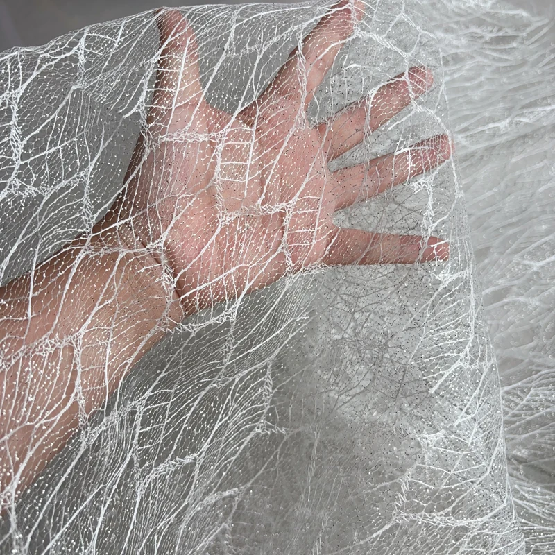 Блестящая блестящая сетчатая кружевная ткань средние жесткие аксессуары сетка