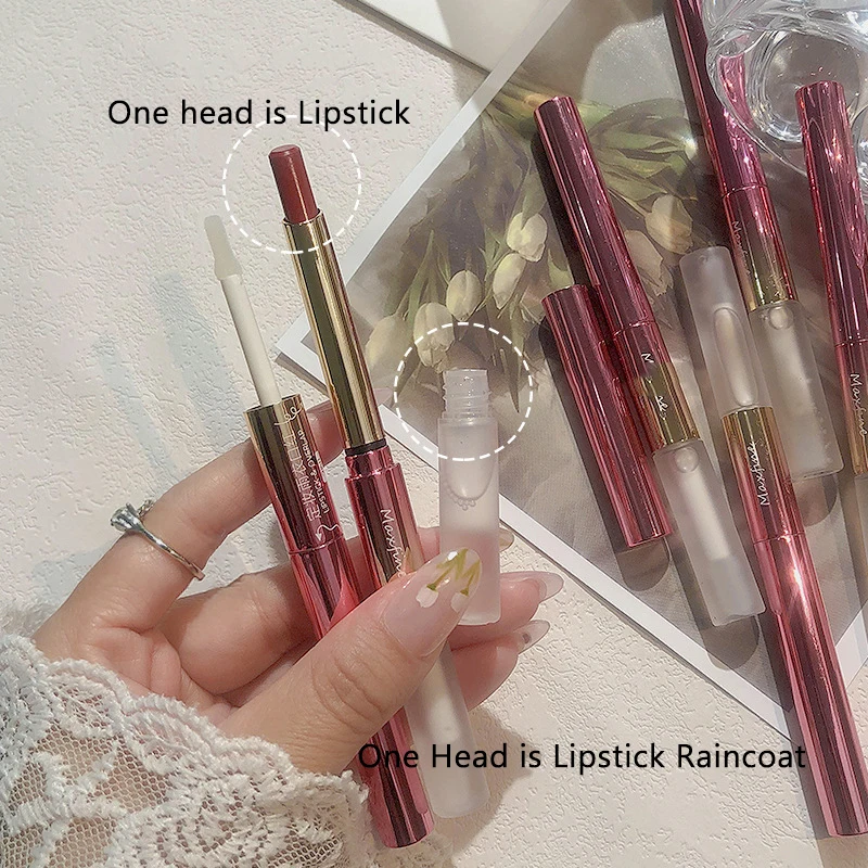 

Двухсторонний блеск для губ, помада, дождевик, водостойкий, Яркий яркий блеск для губ, женский макияж