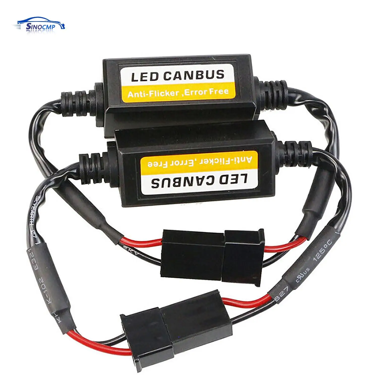 

2 шт. H7 LED-декодеры Canbus для фар, без ошибок, резисторы против мерцания, предупреждающие лампы, DC 9V-16V, 30 см, черные противотуманные фары