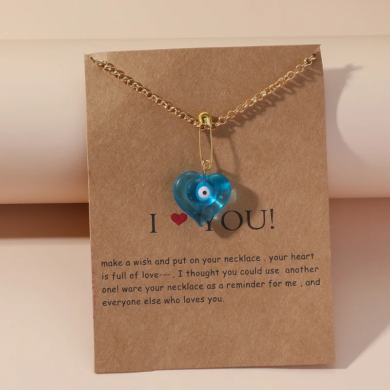 

Hot Fashion Lighting Glass Couple Necklace Sweetheart Blue Women Jewelry Love Date Jewelry Best Gift, 1 Piece Jewelry Wholesale
