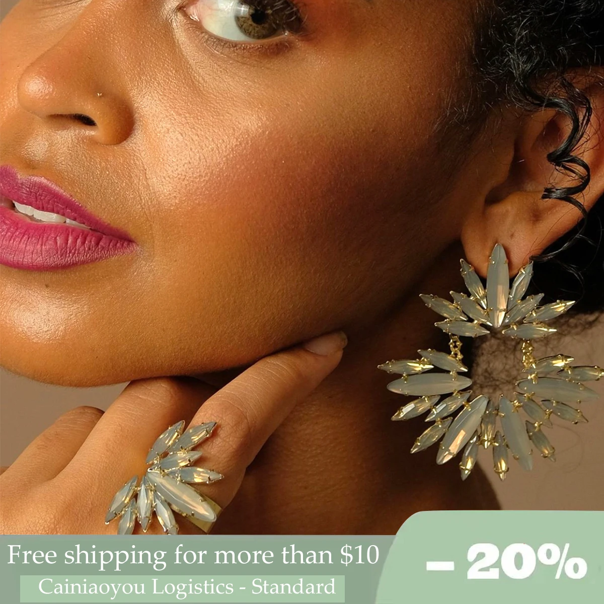 

New Sparkling Floral Rhinestone Swing Female Earrings Dinner Wedding Accessories Fashion Luxury Jewelry