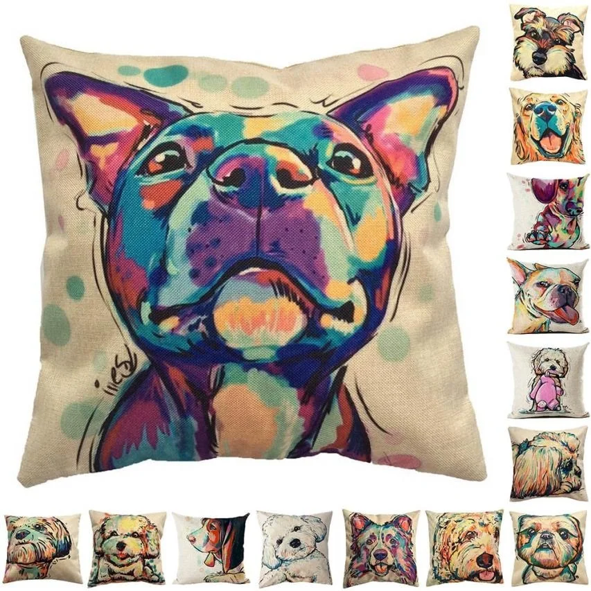 

Cute Dog Dachshund Print Pillow Case Animals Pillow Cover Decorative Pillowcase For Sofa Chair Cushion Cover 45x45cm Home Decor