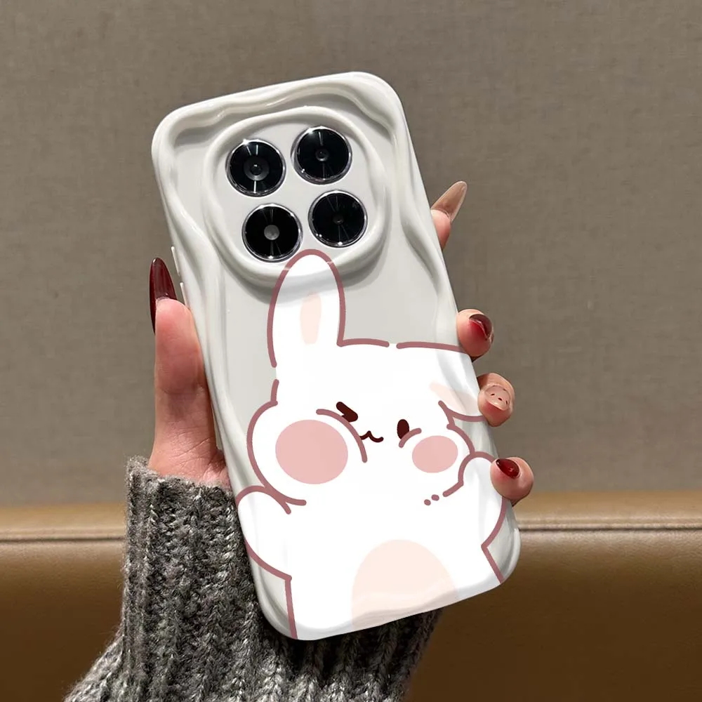 Фото Чехол для телефона с забавным рисунком кролика для Xiaomi Poco F8 F7 F6 F5 M8 M7 M6 X7 X6 X5 C85 Pro Ultra Plus, мягкий, волнистый, с эффектом масляной пленки №4