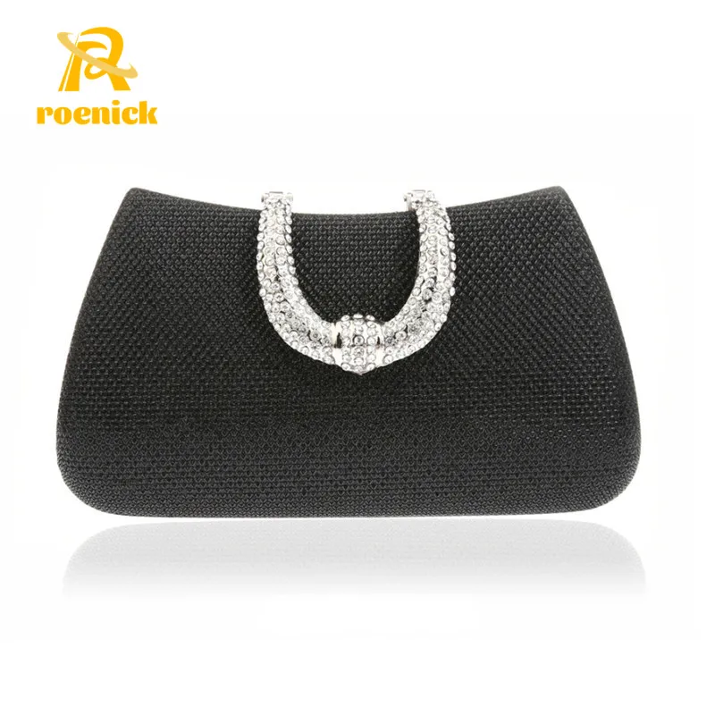 ROENICK Women Rhinestone Evening Clutch Wedding Bridal Beaded Tote Bags Luxury Designer Handbags Purses Banquet Party Minaudiere