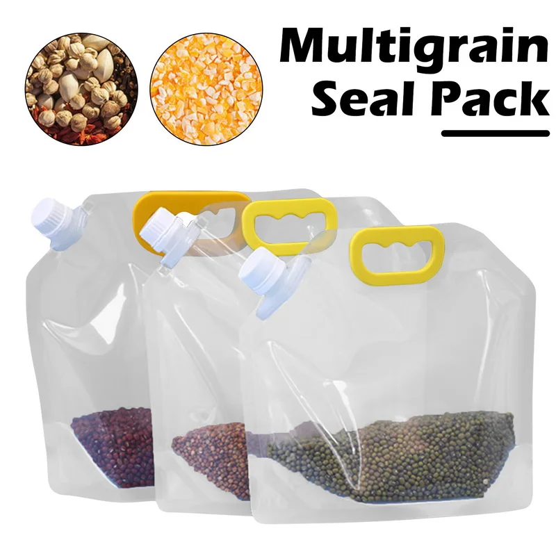 

1pcs Rice Packaging Bag Grains Sealed Bag Moisture-Proof and Insect-Proof Transparent Thickened Portable Food-Grade Storage Bag