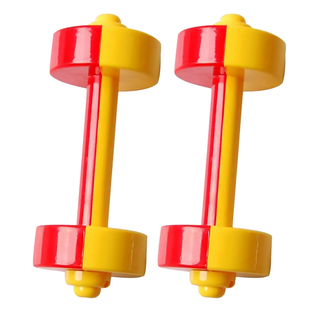 

1 Pair Kids Dumbbells Hand Barbells Gym Morning Exercise Fitness Chew For Children Toddlers ( Red+ Yellow )