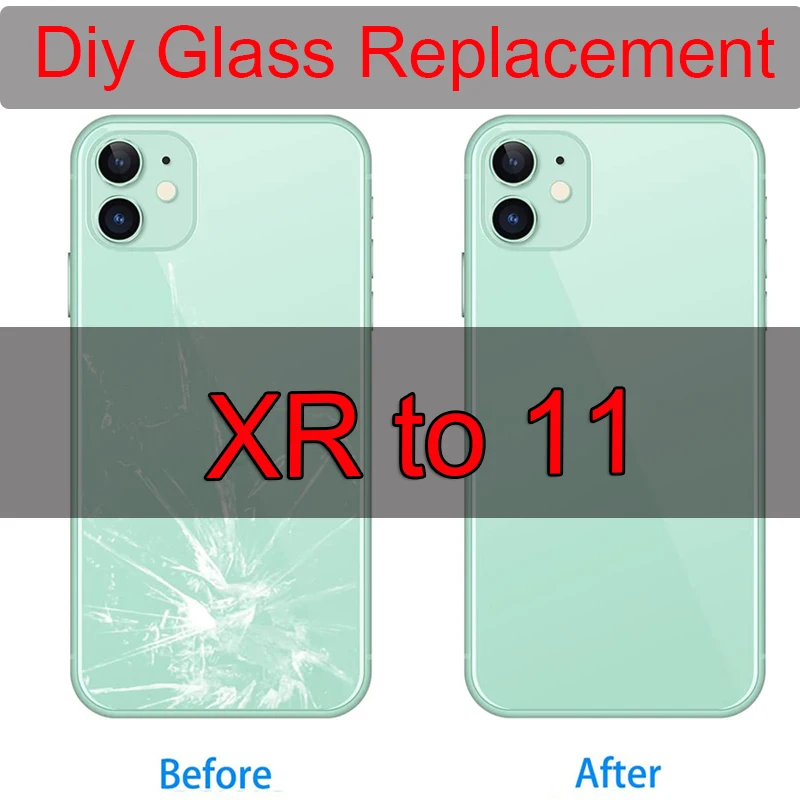

OEM Battery Cover For iPhone XR Like 11 Back Cover Damaged Glass Replacement With 3m Tape For iPhone XR Convert to 11