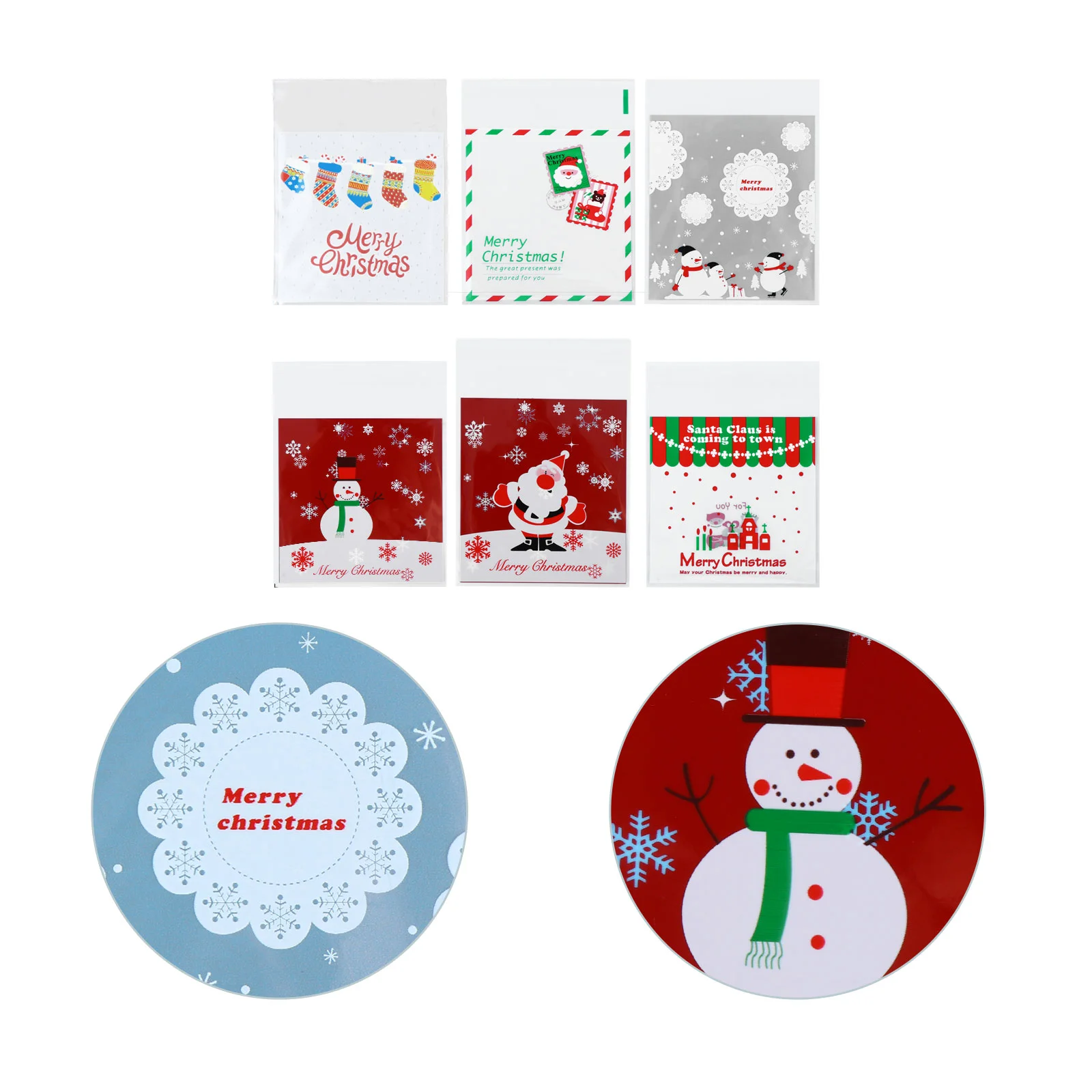 

Self Candy Adhesivecellophane Snowflake Christmas Clear Treatsealing Packaging Diy Gift