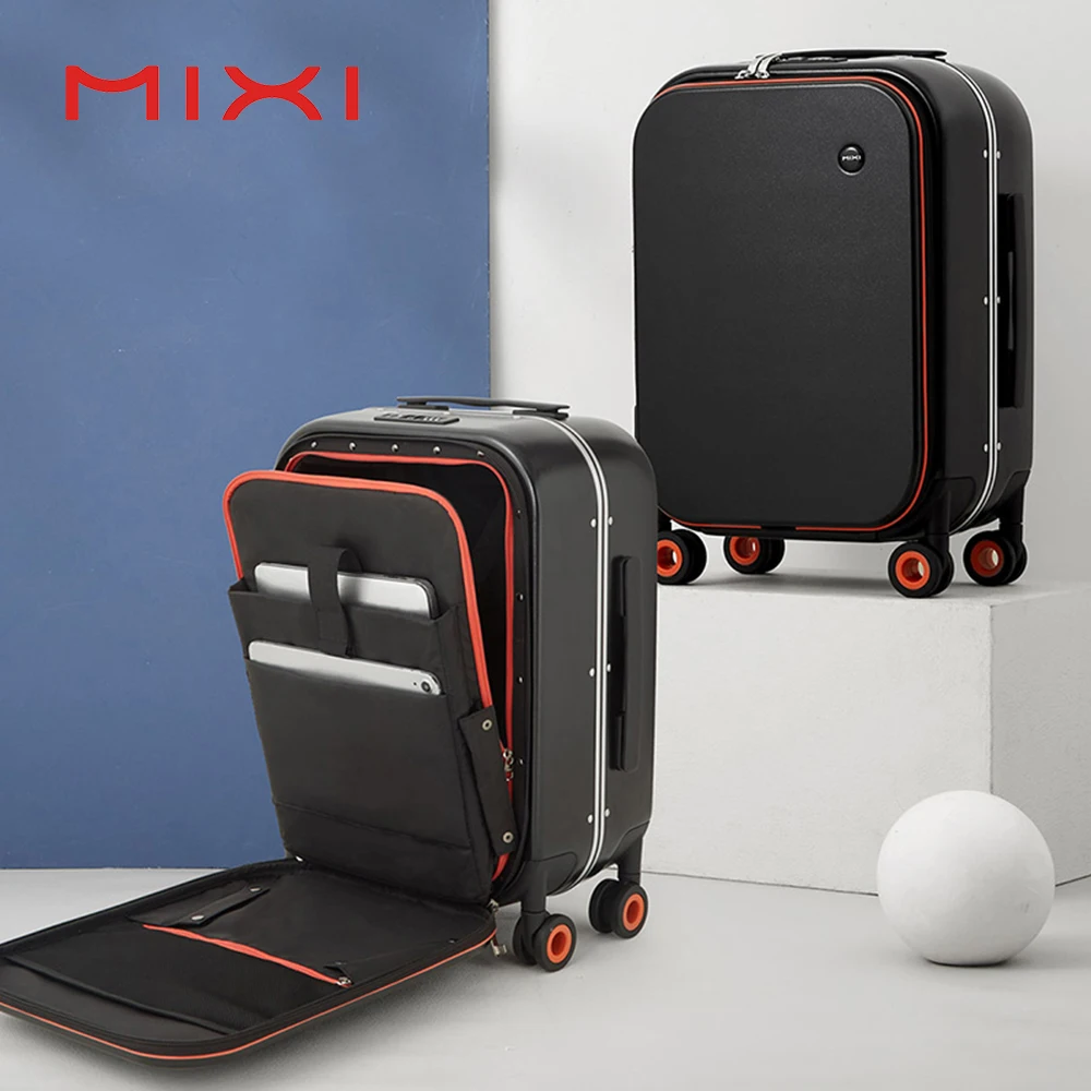 Mixi 2021 New Innovative Design Suitcase Carry On Hardside Rolling Luggage PC Spinner Wheels Trolley Case Aluminum Frame