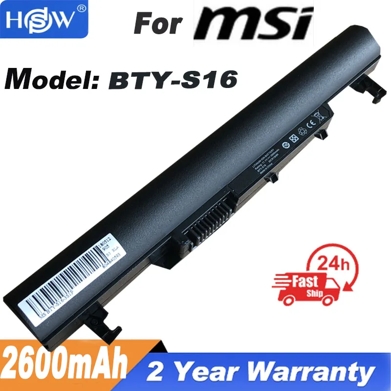 Новая аккумуляторная батарея для ноутбука 925T2008F BTY-S16 для MSI BTY-S17 Wind U180 U160 U160DX U160DXH U160MX Black