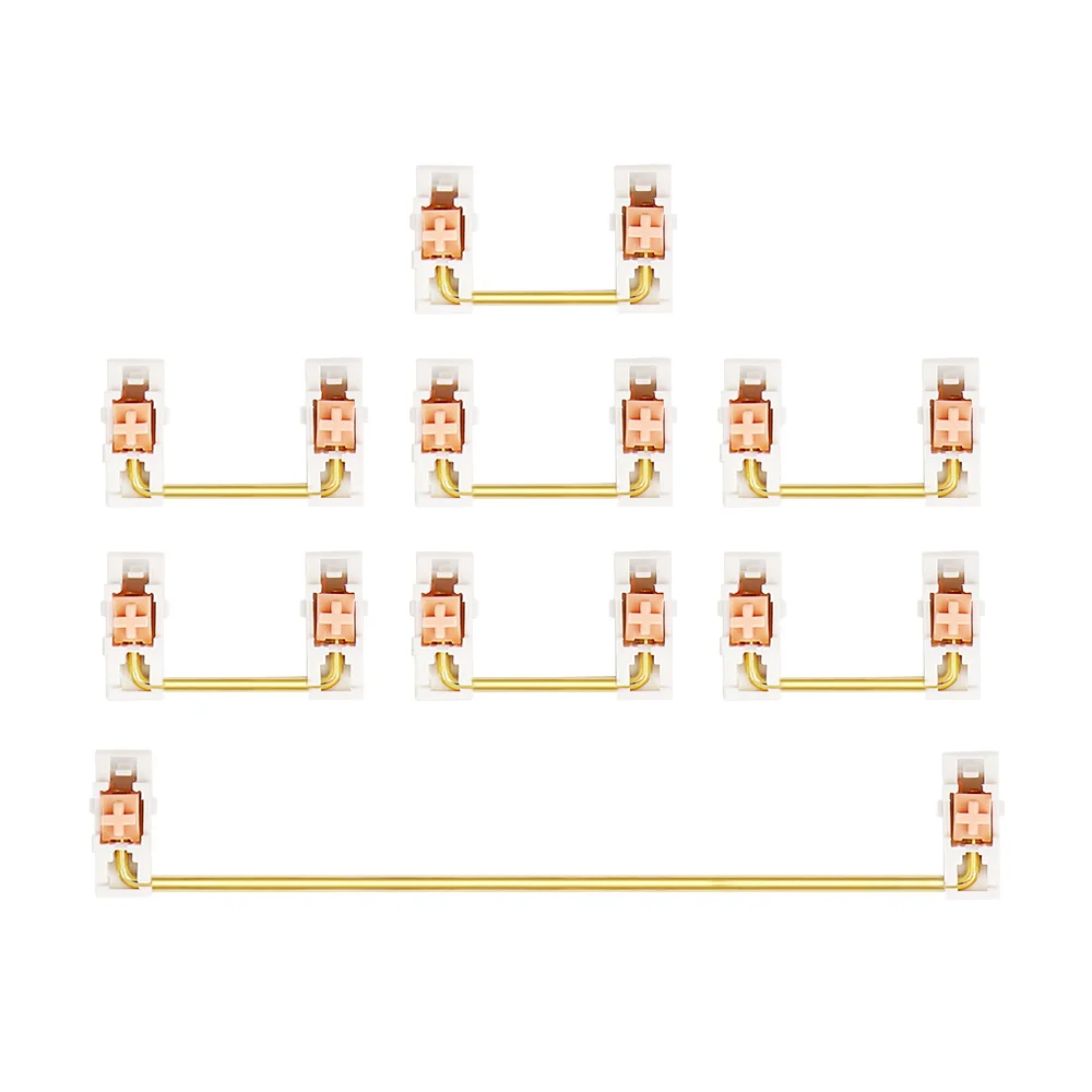 

Позолоченный стабилизатор для механической клавиатуры 2U 6.25U (1 + 7, белый розовый)