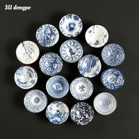 retro blue and white tea cup chinese style tea bowl on glazed pottery cup traditional craft premium teacup kung fu tea set gift