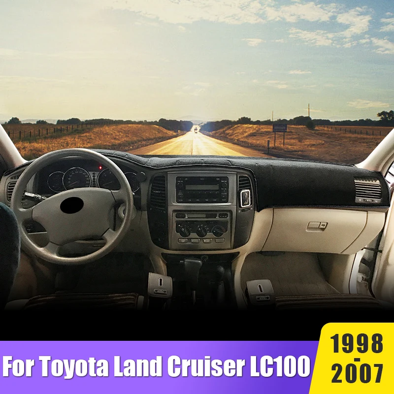 

Car Dashboard Cover Avoid Light Mats Sun Shade Anti-UV Carpets For Toyota Land Cruiser 100 LC100 1998-2003 2004 2005 2006 2007