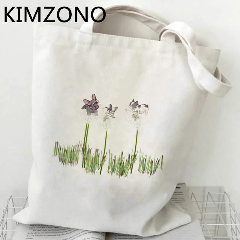 

Сумка для покупок в виде французского бульдога, тканевая многоразовая Хлопковая Сумка для продуктов, сумка для покупок