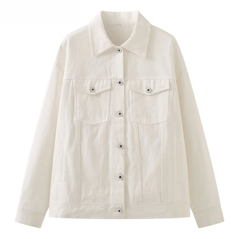 La Chapelle осеннее новое джинсовое пальто с принтом в стиле ретро женская хлопковая