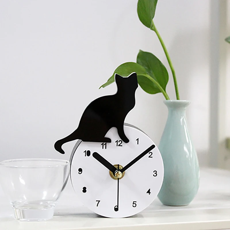 

Cute Naughty Kitten 3d Fridge Clock Fashion Creative Fridge Sticker Magnetic Message Sticker Wall Clock Kitchen Decoration