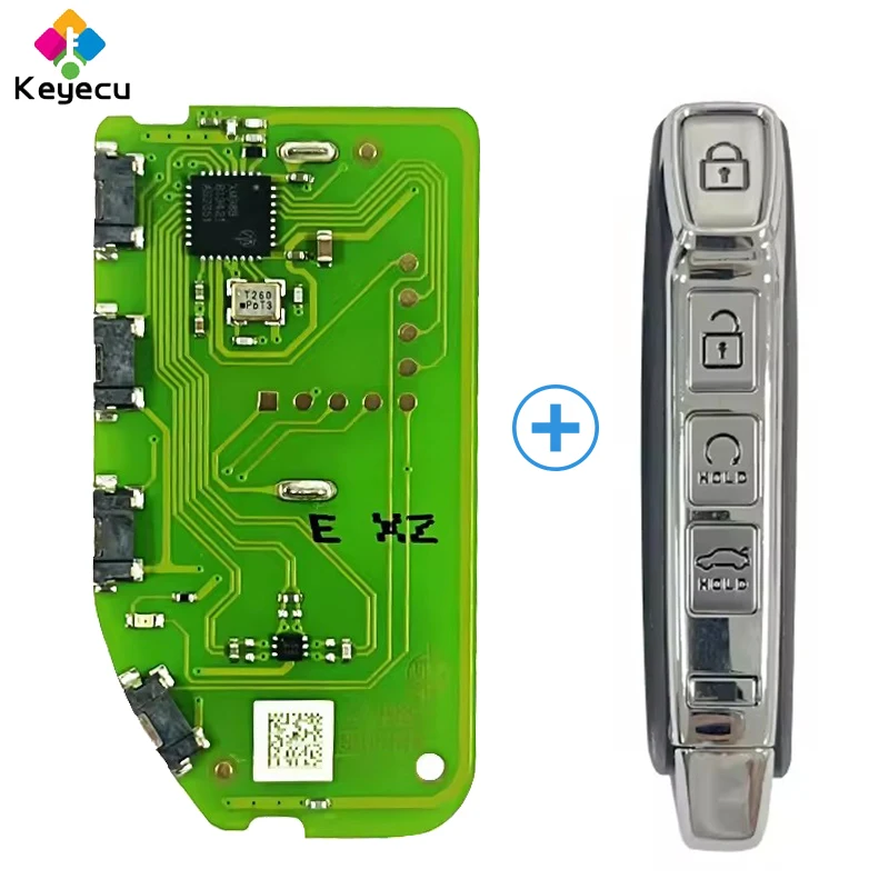 

KEYECU Xhorse XZKA82EN Дистанционная плата для Hyundai для Kia Keyless Go Smart Remote Key Fob 3/4 кнопки может быть регенерирован повторно используется
