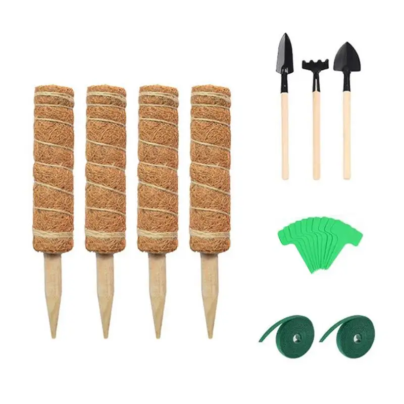 

Plant Moss Pole Set With Strips Plant Labels Planting Implements Coir Plant Support Extension For Climbing Plants Indoor Plants