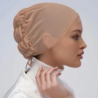 breathable mesh under hijab cap 2022 new muslim underscarf bonnet elastic under scarf womens turban hat femme musulman turbante