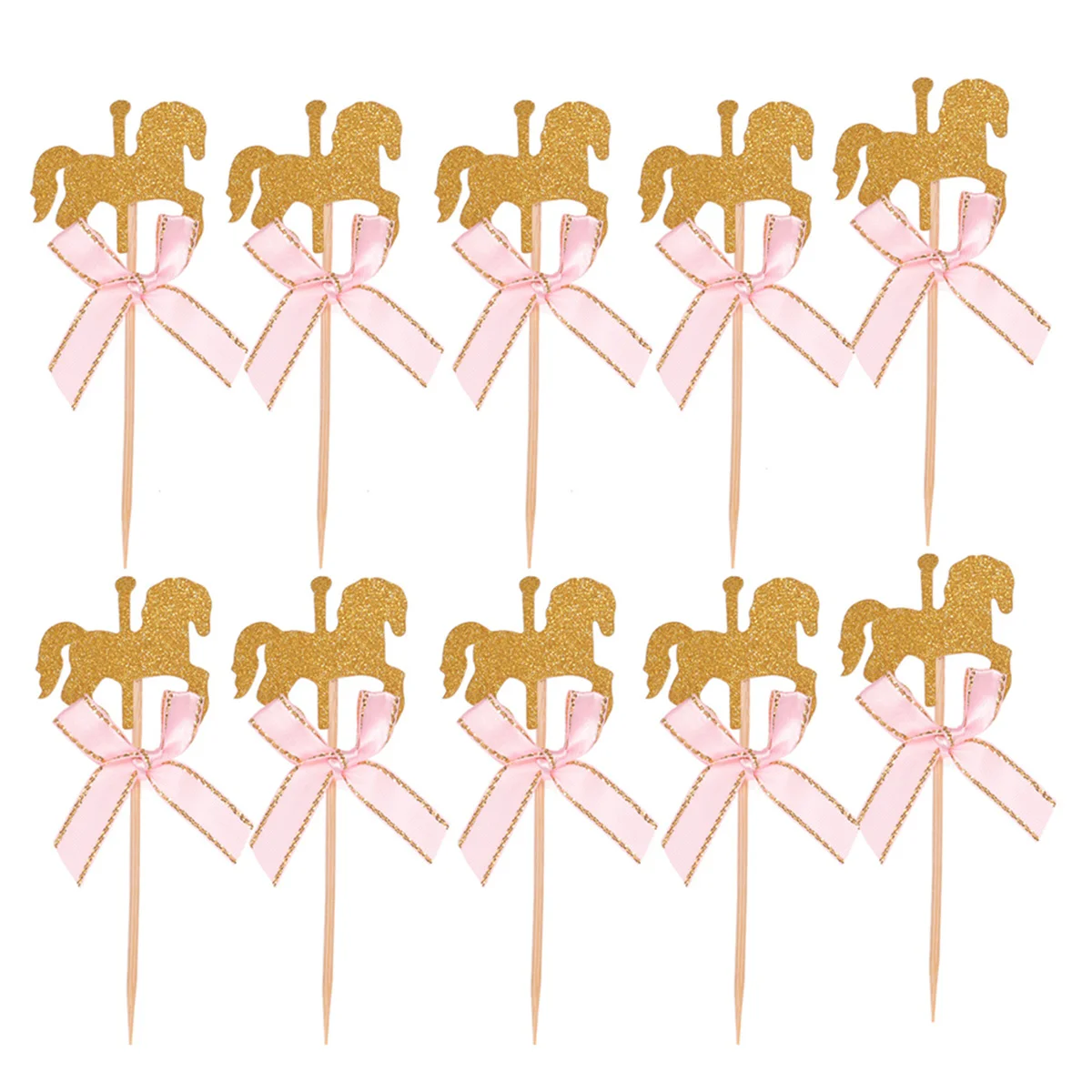 

Horse Picks Cupcake Carousel Dessert Toppers Birthday Pickwedding Party Shower Baby Decorationsfruit Insertedappetizer Toothpick