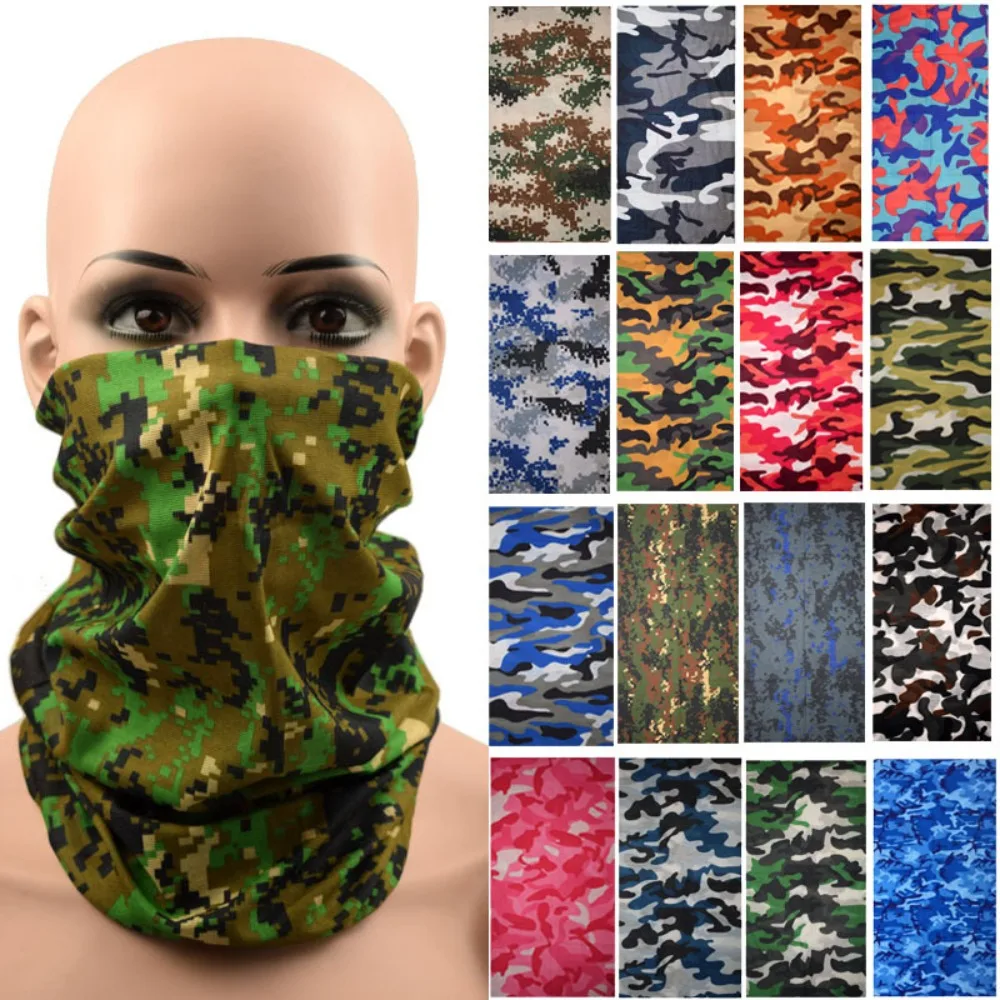 

Camouflage Bandanas Seamless Balaclava Neck Scarf Warmer Half Face Shield Bandana Headband Military Army маскировка для охоты