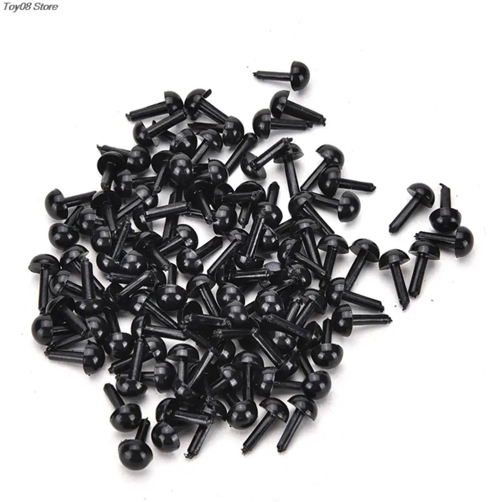 

100Pcs 3mm/4mm/5mm/6mm DIY Black Plastic Safety Eyes Toy For Teddy Bear Doll Accessories Animal Making Craft