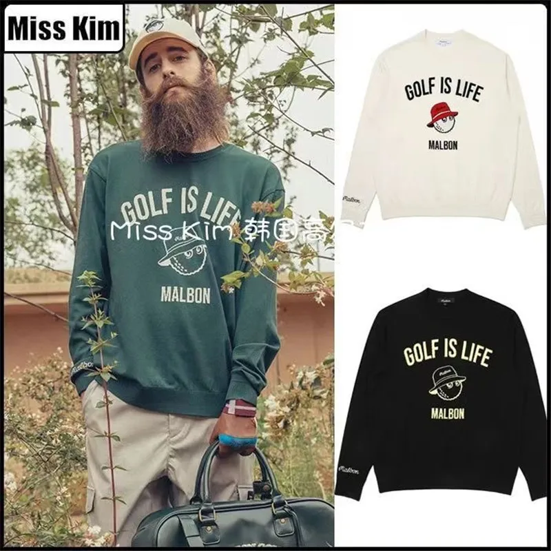 

Malbon Golf 2022 Male Winter Sweater Men's Round Neck Horse Golf Wear Men The Embroidery Sweater Fake Luxury Men's Clothing